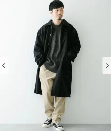 거의 미사용 어반 리서치 울라이크 멜톤 롱 코트 블랙