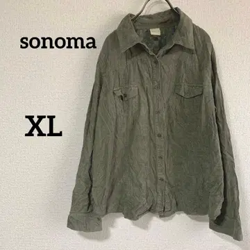 sonoma [ XL ] 올리브 그린 긴팔 셔츠 코듀로이