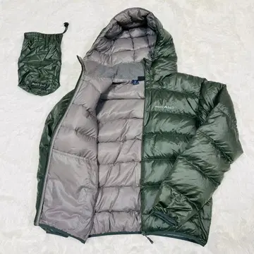 몽벨 라이트 알파인 다운 후드티 M 다크 그린 단종품 Y2K00s