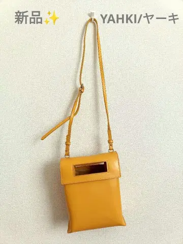 [ YAHKI ] 스퀘어 가죽 백 머스타드