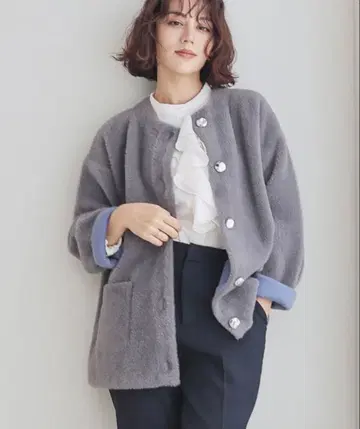 GLACIER lusso 노카라 니트 코트