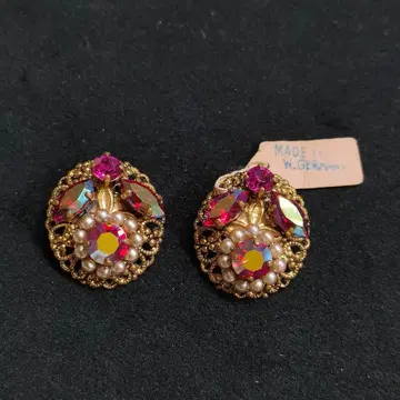 CP35 W.Germany 귀찌 채색 라인석 장식