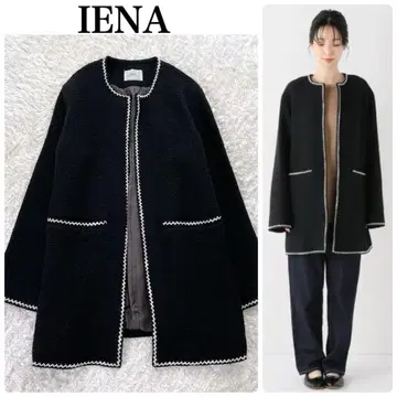 이에나 NALYA 트위드 트리밍 코트 정가 55,000엔 노카라
