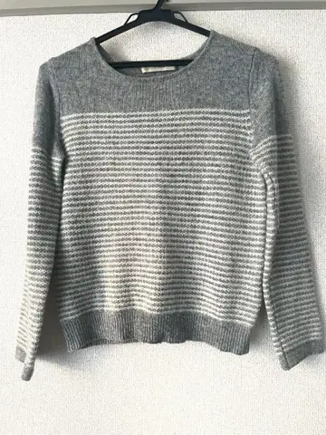 그레이 스웨터 보더 라이트 그레이 유나이티드 애로우즈 니트