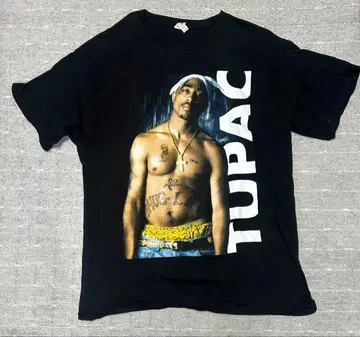 2pac 프린트 T셔츠 블랙