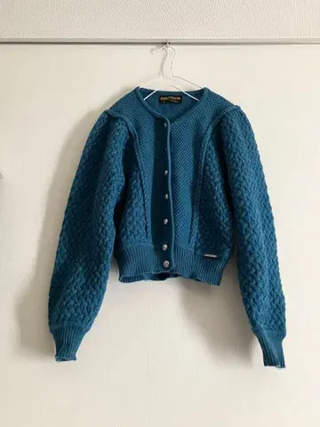 GEIGER 오스트리아제 티롤리안 니트 가디건 블루 티롤