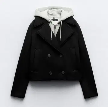ZARA 자라 후드 레이어 크롭 자켓 코트