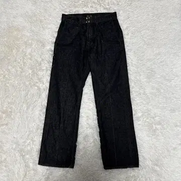 Drawer 드로어 코튼 데님 팬츠 34 사이즈 블랙 골드 버튼