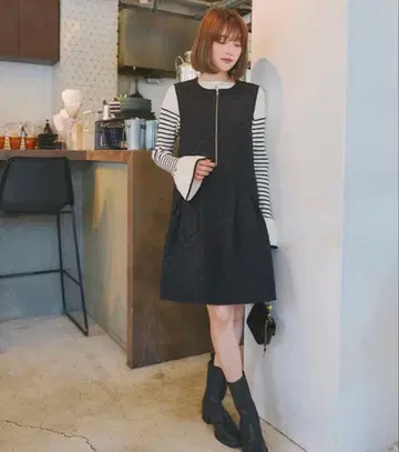 titivate 퀼팅 숏 오버롤 스커트