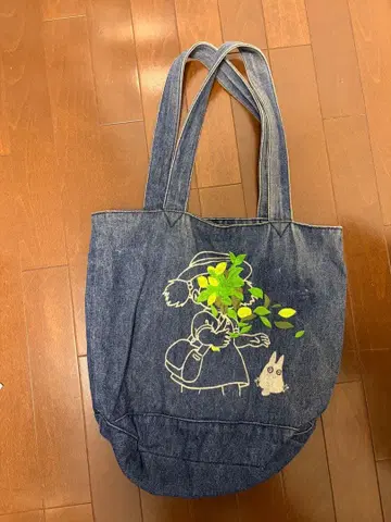 이웃집 토토로 데님 토트백 캐릭터 자수