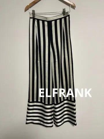 스트라이프 새틴 와이드 팬츠 [세탁 가능] 엘프랭크