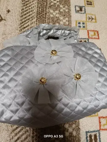 실버 플라워 디자인 백