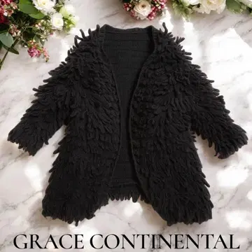 GRACE CONTINENTAL 니트 코트 블랙 36