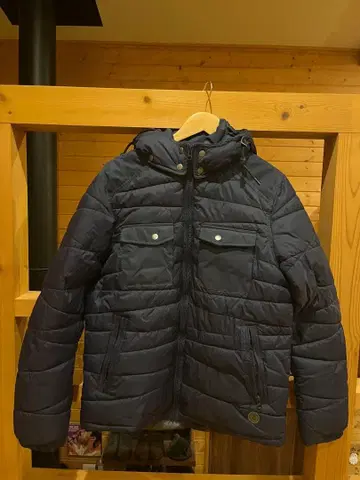 VOLCOM 후드 부착 다운 자켓 네이비