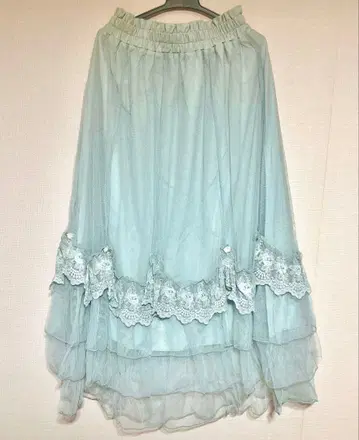 axes femme 로즈 장식 드레이프 샤샤 스커트 민트