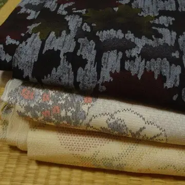 순수 실크 기모노 묶음 판매 3점 (직조 기모노 계열)