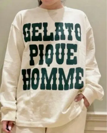 GELATO PIQUE HOMME 롱T 칼리지 로고