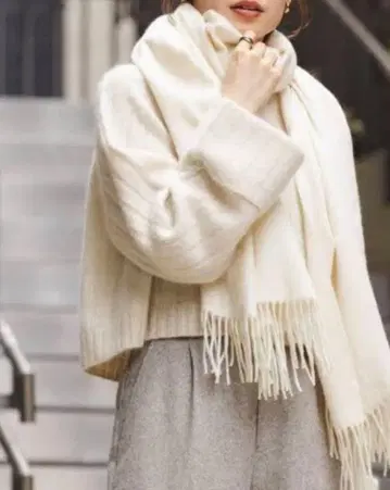 noble ORIGINAL 캐시미어 스톨 화이트