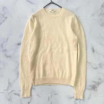 새상품급 유니클로 UNIQLO 아이보리 캐시미어 100% 스웨터 S