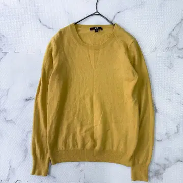 새상품급 유니클로 UNIQLO 황토색 캐시미어 100% 스웨터 L