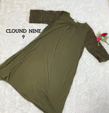 클라우드 나인 [ M ] 카키 원피스 코튼 무지 슬리브리스 코튼