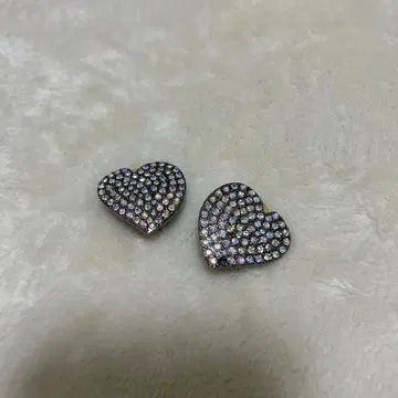 소니아 리키엘 하트형 반짝이 스톤 장식 귀찌 라이트 핑크