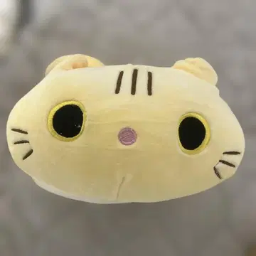 옐로우 컬러 고양이 봉제 인형