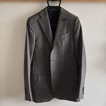 LARDINI 그레이 체크 무늬 테일러드 자켓