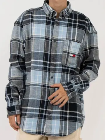 TOMMY JEANS 브러시 플란넬 체크 셔츠