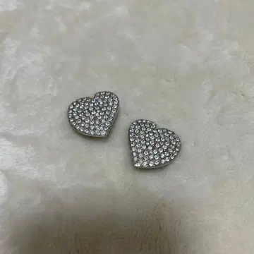 소니아 리키엘 하트형 크리스탈 귀찌 실버 새상품급