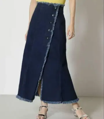 [ 착용컷 있음 ] AZUL 데님 롱 스커트