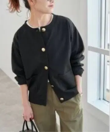 미사용 새상품 Spick & Span 워셔블 크루넥 가디건