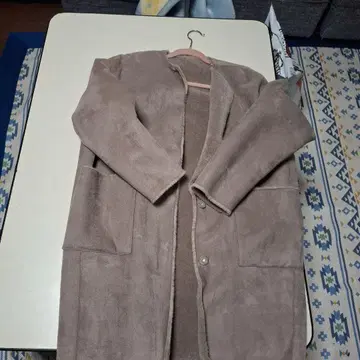 브라운 무스탕 롱 코트