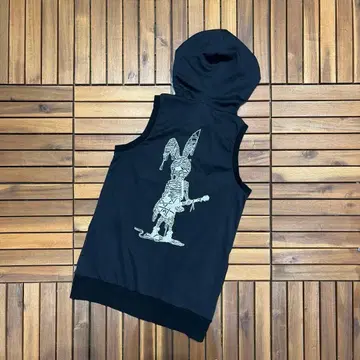 새상품급 ALGONQUINS 후드 부착 집업 베스트 고딕 펑크 V