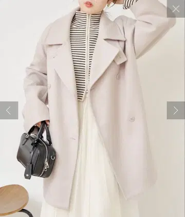 Chico 스탠드 미들 기장 코트 그레이지