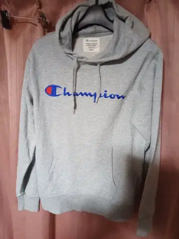 챔피온 그레이 후드 부착 후드티 S
