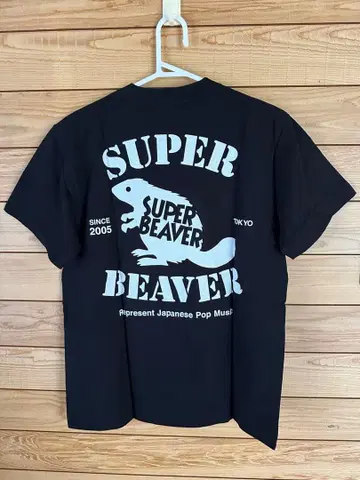 SUPERBEAVER 백드롭 T셔츠 블랙 S사이즈