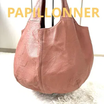 새상품급 PAPILLONNER 파피요네 토끼 가죽 백 살몬 핑크