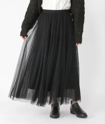 studio CLIP 튤 스커트 롱 스커트