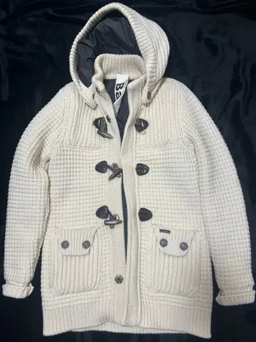 Bark 후드 부착 더플 코트 화이트