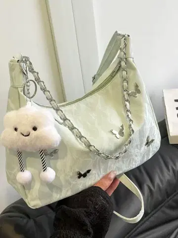 라이트 그린 숄더백