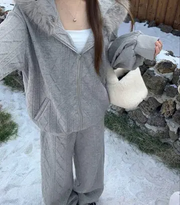 퍼 후드티 셋업