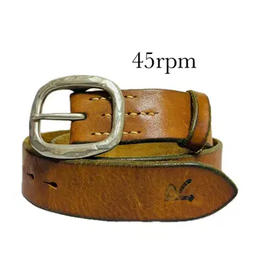 45R 가죽 벨트 브라운 가죽 실버 버클 몬타나사제