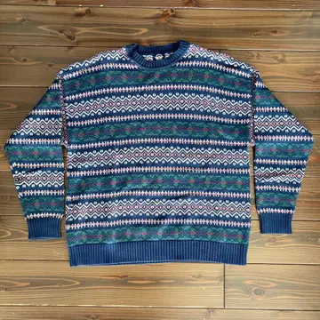 DOCKERS 니트 스웨터 기하학 패턴 L 사이즈