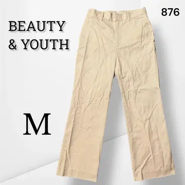 [ 뷰티 앤 유스 ] 스트레이트 팬츠 고급 심플 베이지 ( M )