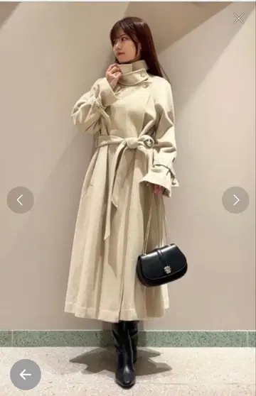 snidel 울 캐시미어 스탠드 카라 코트