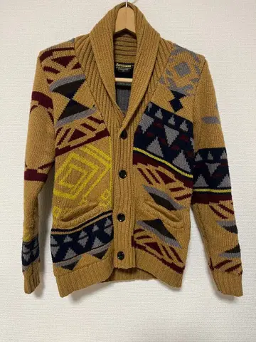 기하학 패턴 베이지 가디건