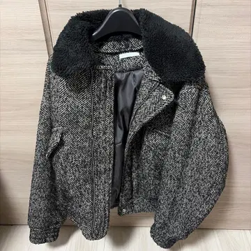 WYM 헤링본 보아 옷깃 자켓 S