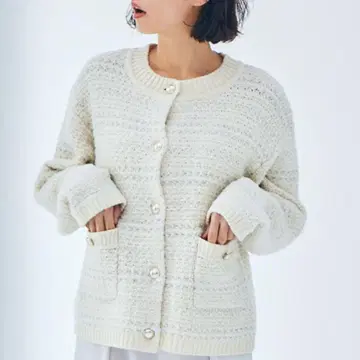 밴야드 스톰 트위드 니트 가디건 워셔블 프리 사이즈