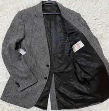 Harris Tweede 테일러드 자켓 헤링본 호두 단추